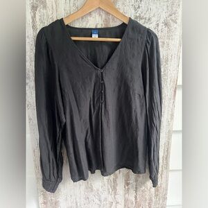 Old Navy Black Long Sleeve Blouse